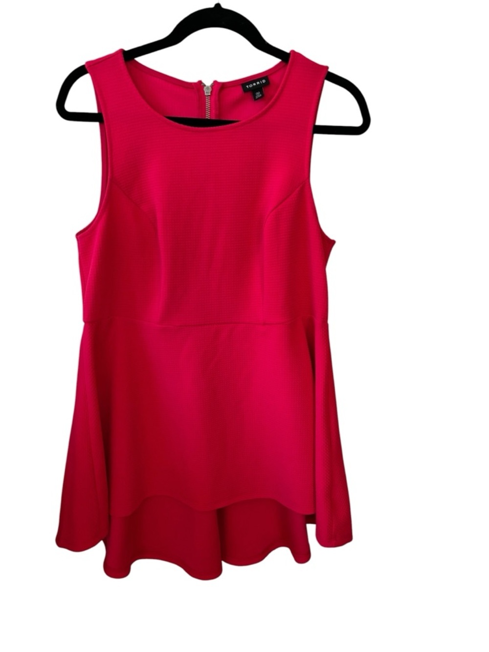 Bright Fuchsia Sleeveless Peplum Tunic